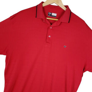 Callaway Opti-Dri Men's Golf Polo Shirt Large Red Logo Short Sleeve Performance